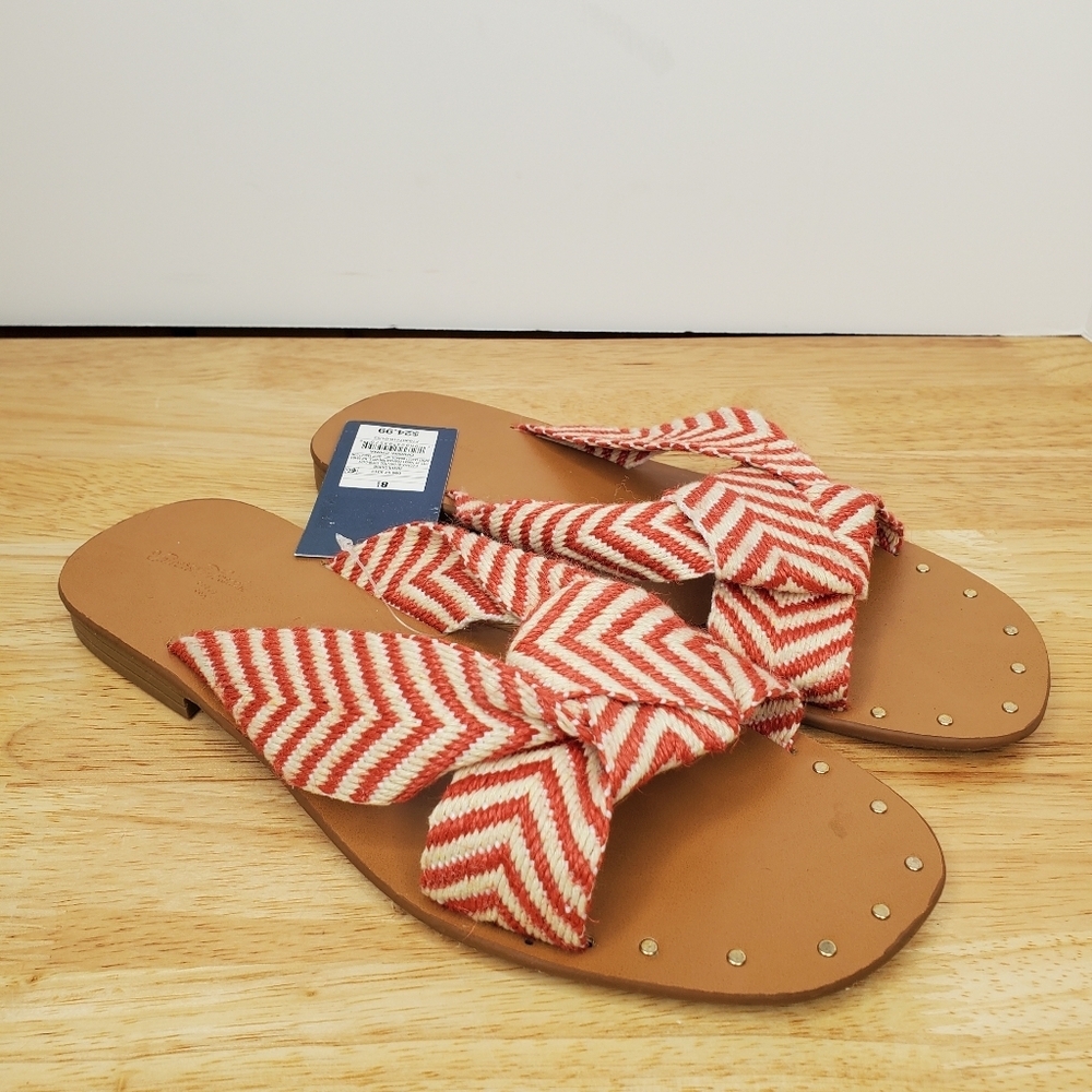 Universal Thread Sandals Louise Red Print Knotted Womens NWT